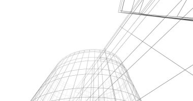 Mimari sanat konseptinde soyut çizgiler, minimum geometrik şekiller. 