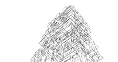 soyut mimari duvar kağıdı tasarımı, dijital konsept arkaplan