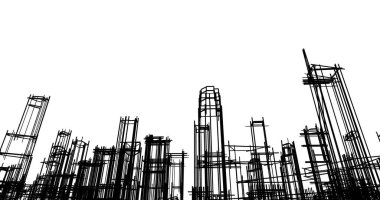 soyut mimari duvar kağıdı tasarımı, dijital konsept arkaplan