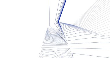 Mimari sanat konseptinde soyut çizgiler, minimum geometrik şekiller. 