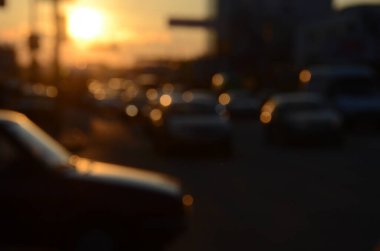 Bulanık şehir manzarası, soyut arkaplan 