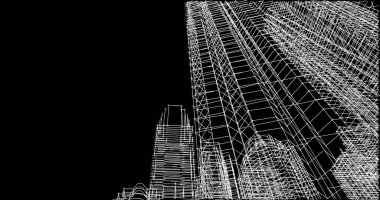 Mimari sanat konseptinde soyut çizgiler, minimum geometrik şekiller. 