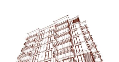 soyut mimari duvar kağıdı tasarımı, dijital konsept arkaplan