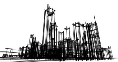 soyut mimari duvar kağıdı tasarımı, dijital konsept arkaplan