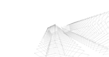 Mimari sanat konseptinde soyut çizgiler, minimum geometrik şekiller. 