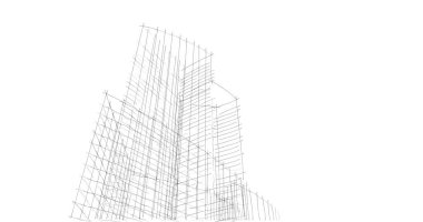 Mimari sanat konseptinde soyut çizgiler, minimum geometrik şekiller. 