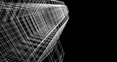 Mimari sanat konseptinde soyut çizgiler, minimum geometrik şekiller. 