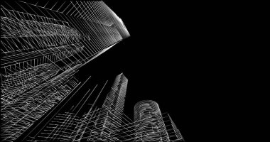 soyut mimari duvar kağıdı tasarımı, dijital konsept arkaplan