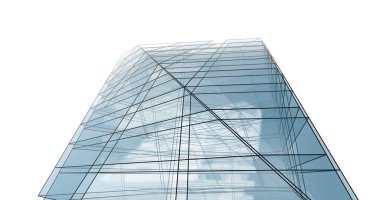Mimari sanat konseptinde soyut çizgiler, minimum geometrik şekiller. 