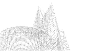 Mimari sanat konseptinde soyut çizgiler, minimum geometrik şekiller. 