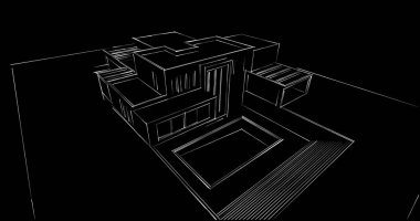 soyut mimari duvar kağıdı tasarımı, dijital konsept arkaplan