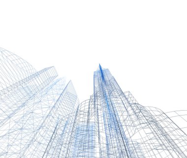 Mimari sanat konseptinde soyut çizgiler, minimum geometrik şekiller. 