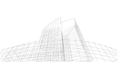 Mimari sanat konseptinde soyut çizgiler, minimum geometrik şekiller. 