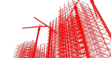 soyut mimari duvar kağıdı tasarımı, dijital konsept arkaplan