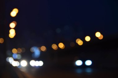 Bulanık soyut ışıklar gece şehrin arka planı