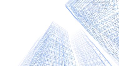 Mimari sanat konseptinde soyut çizgiler, minimum geometrik şekiller. 