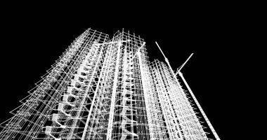 soyut mimari duvar kağıdı tasarımı, dijital konsept arkaplan