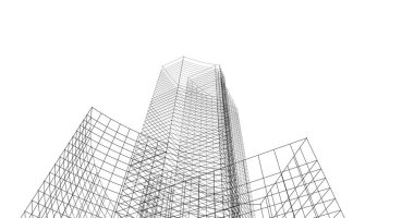 Mimari sanat konseptinde soyut çizgiler, minimum geometrik şekiller. 