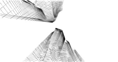 Mimari sanat konseptinde soyut çizgiler, minimum geometrik şekiller. 