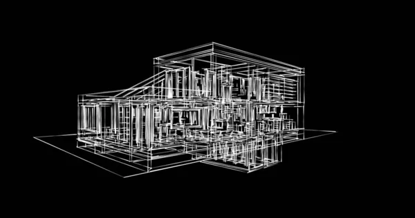 Abstraktní Architektonický Design Tapet Digitální Koncept Pozadí — Stock fotografie