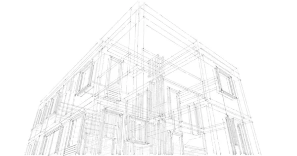 Projeto Edifícios Arquitetônicos Geométricos — Fotografia de Stock