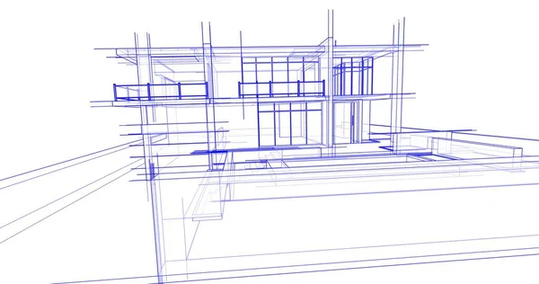 Minimalny Projekt Geometryczny Budynków Architektonicznych — Zdjęcie stockowe