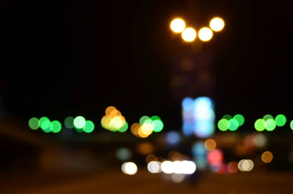 Verschwommene Abstrakte Lichter Hintergrund Der Stadt Der Nacht — Stockfoto