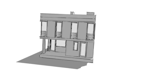 建筑3D背景图 — 图库照片