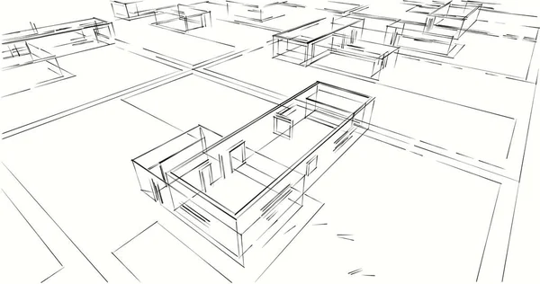 建筑墙纸设计 数字概念背景 — 图库照片