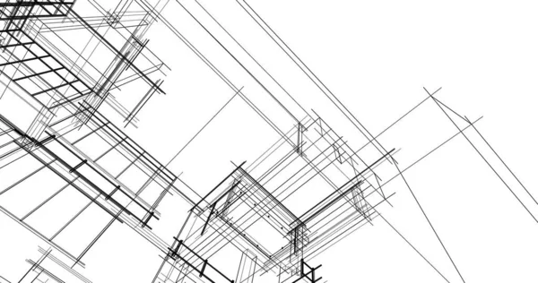 Architektura Budynek Ilustracja Tle — Zdjęcie stockowe