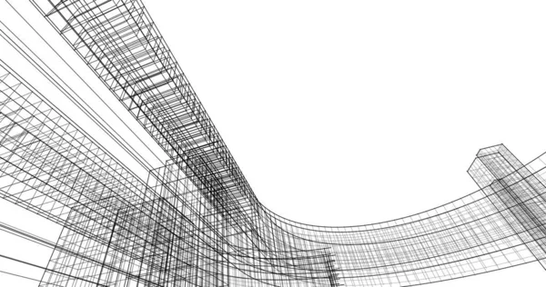 Lignes Dessin Abstraites Dans Concept Art Architectural Formes Géométriques Minimales — Photo