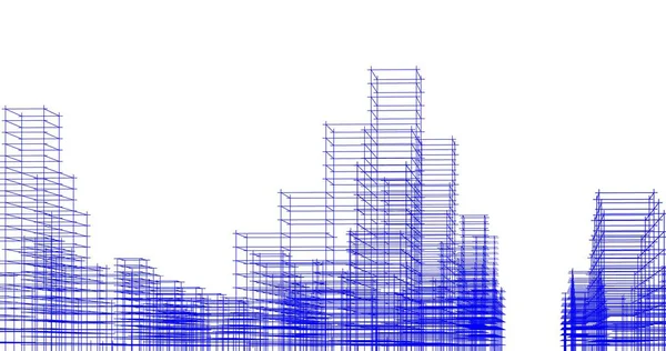 Skizze Kunst Geometrische Architektur Gebäude Design — Stockfoto