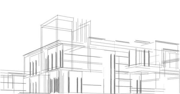 建筑墙纸设计 数字概念背景 — 图库照片