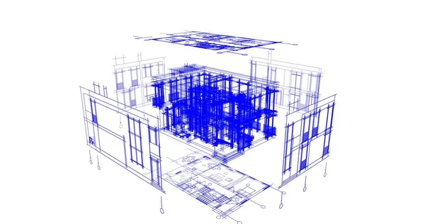 Disegno Astratto Carta Parati Architettonica Sfondo Concetto Digitale — Foto Stock