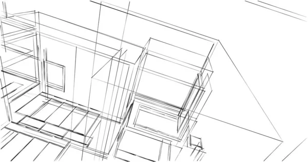 Проектирование Геометрических Архитектурных Зданий — стоковое фото