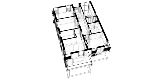 建筑墙纸设计 数字概念背景 — 图库照片