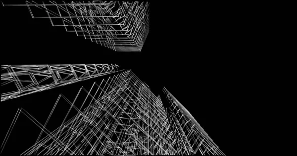 Mimari sanat konseptinde soyut çizgiler, minimum geometrik şekiller. 