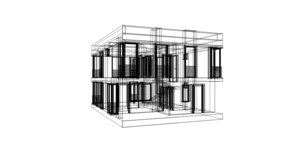 Arquitetura Edifício Ilustração Fundo — Fotografia de Stock