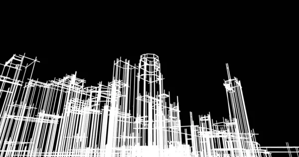 建筑墙纸设计 数字概念背景 — 图库照片