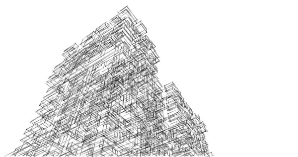 建筑墙纸设计 数字概念背景 — 图库照片