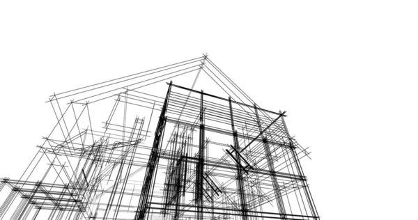 Minimalny Projekt Geometryczny Budynków Architektonicznych — Zdjęcie stockowe