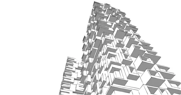 建筑墙纸设计 数字概念背景 — 图库照片