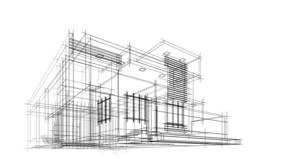 Minimální Geometrické Tvary Architektonické Linie — Stock fotografie