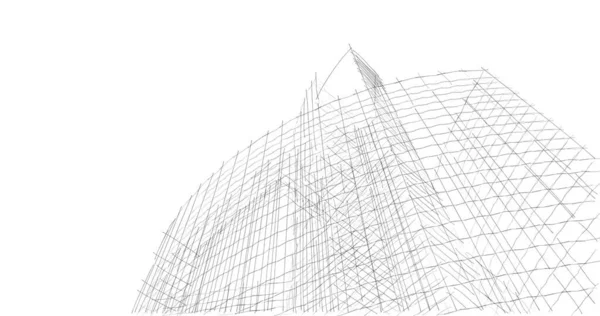 建築芸術の概念における抽象的な線や最小限の幾何学的形状 — ストック写真