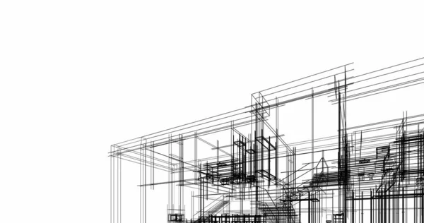 建筑墙纸设计 数字概念背景 — 图库照片