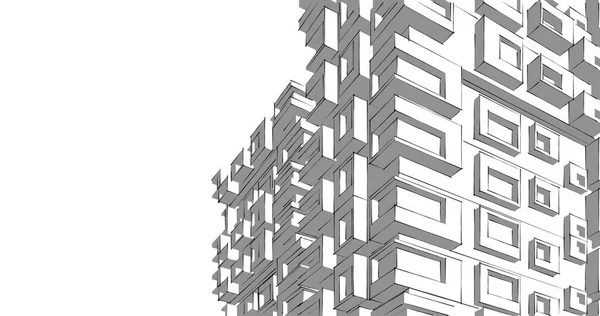 Abstraktní Architektonický Design Tapet Digitální Koncept Pozadí — Stock fotografie