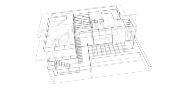 建筑3D背景图 — 图库照片