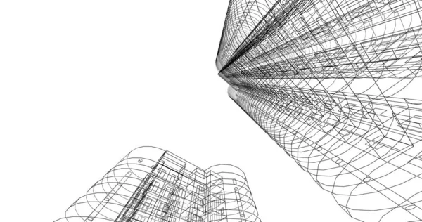 建筑墙纸设计 数字概念背景 — 图库照片