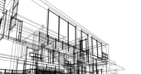 建筑墙纸设计 数字概念背景 — 图库照片