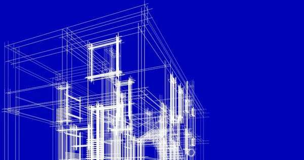 Abstrakta Teckningslinjer Arkitektonisk Konst Koncept Minimala Geometriska Former — Stockfoto